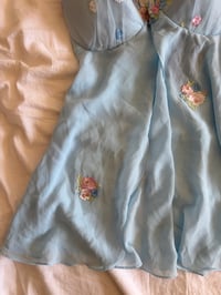 Image 5 of Vintage 1990s rare baby blue embroidered babydoll cami 