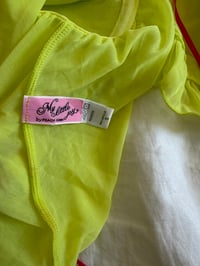 Image 4 of Vintage Y2K deadstock neon baby doll cami with pink bows and detailing