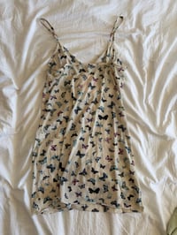Image 2 of Vintage Y2K butterfly micromesh mini slip dress 