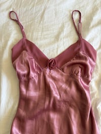 Image 3 of Vintage 90s pink ruffle mini dress with beaded detail and mesh ruffle hem 