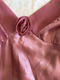 Image 5 of Vintage 90s pink ruffle mini dress with beaded detail and mesh ruffle hem 