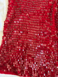 Image 4 of Vintage Y2K red crochet sequin top 