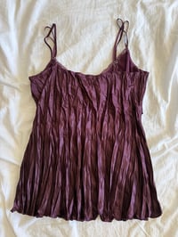 Image 2 of Vintage Y2K purple dark fairy crinkle cami with iridescent sequins and beaded 