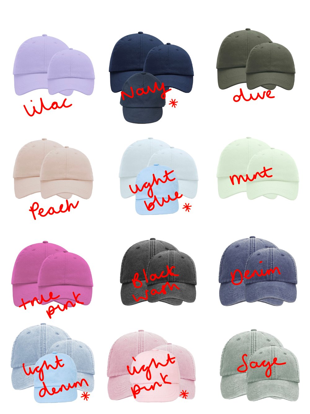 Image of Embroidered and custom Family caps 