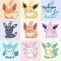 Eeveelutions set keychain Pre Sale (for Kickstarter)