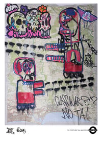 Image 1 of A3 Giclée Art Print — THE POINTLESS WAR MACHINES — collaboration with Dole Boi and Marc Craig
