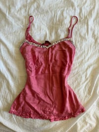 Image 6 of Vintage Y2K pink silk sequin cami 