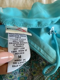 Image 4 of Vintage Y2K turquoise and green paisley asymmetrical hem cami 