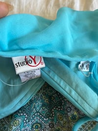 Image 5 of Vintage Y2K turquoise and green paisley asymmetrical hem cami 