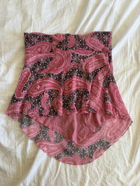 Image 2 of Vintage Y2K asymmetrical paisley halter neck cami with ruched bust 