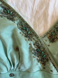 Image 4 of Vintage Y2K turquoise beaded silk fairy cami 