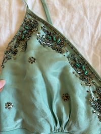 Image 5 of Vintage Y2K turquoise beaded silk fairy cami 