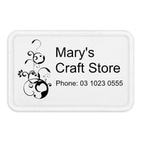 Image 1 of Rectangle Personalised Shirt / Hat Patch Embroidered Edge