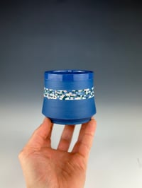 Image 1 of No. 14 | Blue Porcelain Tumbler - Pointillism Experiment 