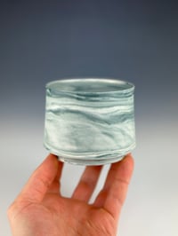 Image 1 of No. 19 | Teal & White Marbled Porcelain Tumbler 