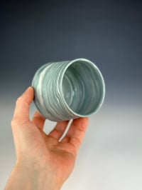 Image 2 of No. 20 | Teal & White Marbled Porcelain Tumbler 