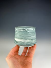 Image 1 of No. 20 | Teal & White Marbled Porcelain Tumbler 
