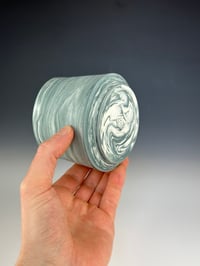 Image 3 of No. 20 | Teal & White Marbled Porcelain Tumbler 