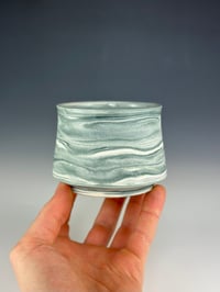 Image 1 of No. 21 | Teal & White Marbled Porcelain Tumbler 