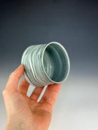 Image 2 of No. 21 | Teal & White Marbled Porcelain Tumbler 