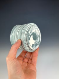 Image 3 of No. 21 | Teal & White Marbled Porcelain Tumbler 