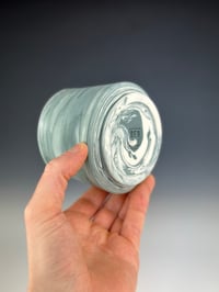 Image 3 of No. 22 | Teal & White Marbled Porcelain Tumbler 
