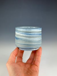 Image 1 of No. 26 | Blue, Black, and White Marbled Tumbler 