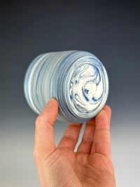 Image 3 of No. 26 | Blue, Black, and White Marbled Tumbler 