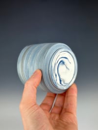 Image 2 of No. 28 | Blue, Black, and White Marbled Tumbler 
