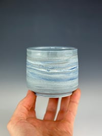 Image 1 of No. 28 | Blue, Black, and White Marbled Tumbler 