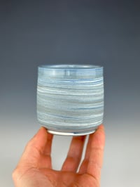 Image 1 of No. 29 | Blue, Black, and White Marbled Tumbler 