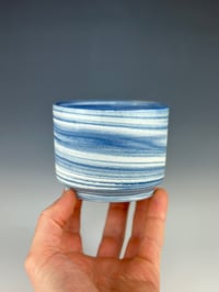 Image 1 of No. 30 | Blue and White Marbled Tumbler 
