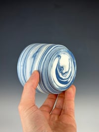 Image 3 of No. 30 | Blue and White Marbled Tumbler 