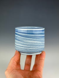 Image 1 of No. 32 | Blue and White Marbled Tumbler 