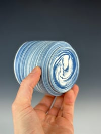 Image 3 of No. 32 | Blue and White Marbled Tumbler 