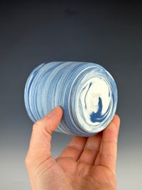 Image 3 of No. 33 | Blue and White Marbled Tumbler 