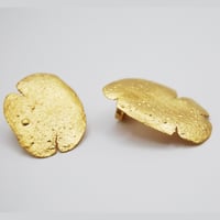 Image 2 of Golden Flat Medusa earrings