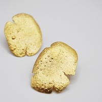 Image 1 of Golden Flat Medusa earrings