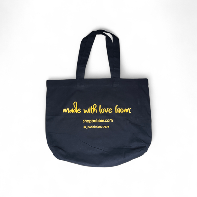 Big Bee Reuseable Canvas Tote Bag | Black