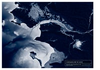 Image 3 of L'estuaire de la Loire (version bleu nuit) - format  30 x 40 cm