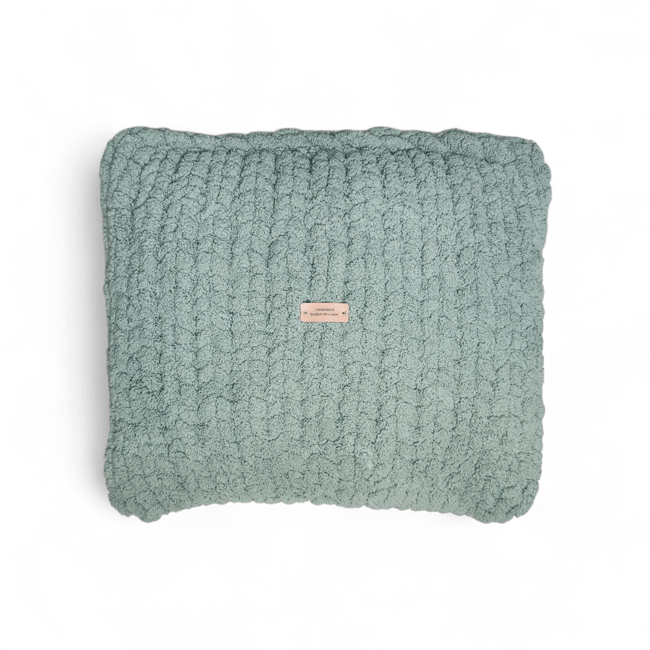 Chunky Knit Square Pillow | Smoky green