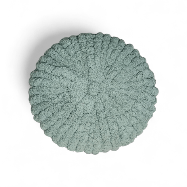 Chunky Knit Pumpkin Pillow | Smoky green