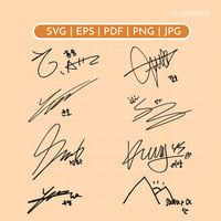 ATEEZ autographs vector