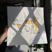 Image 2 of Golden Cow - Screenprint