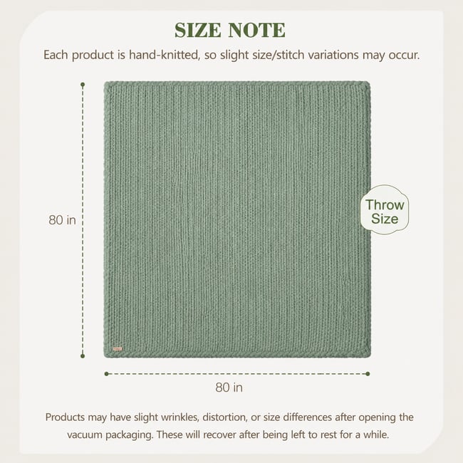Chunky Knit Blanket| Smoky green