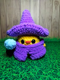 Image 1 of Amigurumi Chicken in Wizard Costume - Chunky Chenille Yarn (Pre Order)
