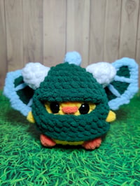 Image 1 of Amigurumi Chicken in Dragon Costume – Chunky Chenille Yarn (Pre-Order)