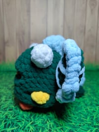 Image 2 of Amigurumi Chicken in Dragon Costume – Chunky Chenille Yarn (Pre-Order)