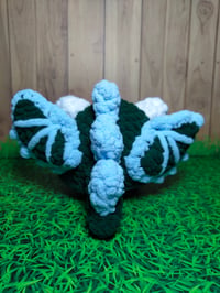 Image 3 of Amigurumi Chicken in Dragon Costume – Chunky Chenille Yarn (Pre-Order)
