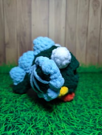 Image 4 of Amigurumi Chicken in Dragon Costume – Chunky Chenille Yarn (Pre-Order)